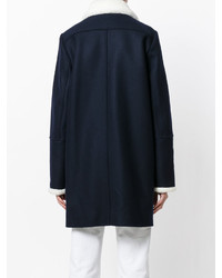 Manteau en cuir bleu marine Kenzo