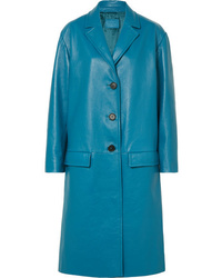 Manteau en cuir bleu