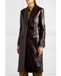 Manteau en cuir bordeaux Theory