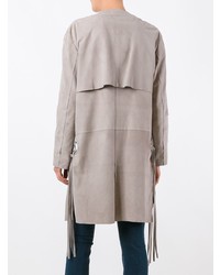 Manteau en cuir gris Drome