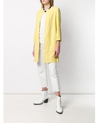 Manteau en cuir jaune Drome