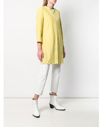 Manteau en cuir jaune Drome