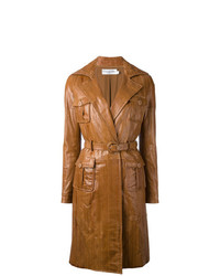 Manteau en cuir marron Christian Dior Vintage