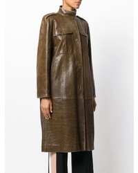 Manteau en cuir marron Versace Vintage