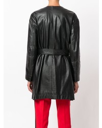 Manteau en cuir noir Comme Des Garçons Vintage