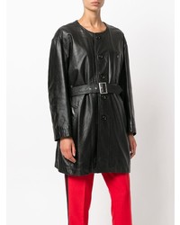 Manteau en cuir noir Comme Des Garçons Vintage