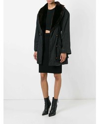 Manteau en cuir noir Jean Paul Gaultier Vintage