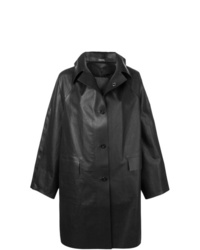 Manteau en cuir noir Kassl
