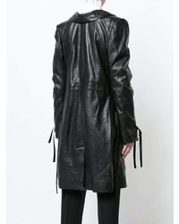 Manteau en cuir noir Ann Demeulemeester