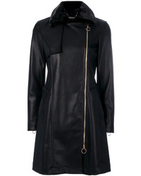 Manteau en cuir noir Twin-Set