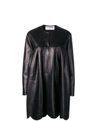 Manteau en cuir noir Valentino