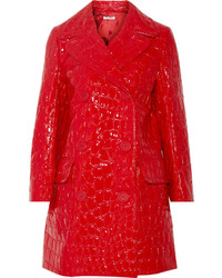 Manteau en cuir rouge Miu Miu