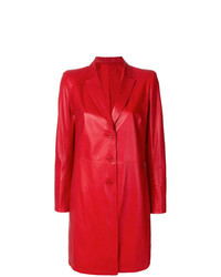 Manteau en cuir rouge Sylvie Schimmel