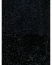 Manteau en cuir texturé bleu marine Drome