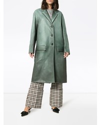 Manteau en cuir vert menthe Prada