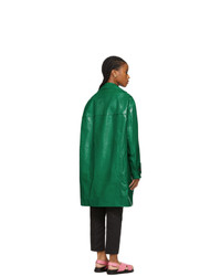 Manteau en cuir vert Marni