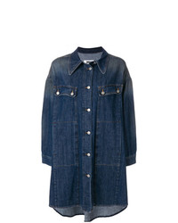 Manteau en denim bleu marine MM6 MAISON MARGIELA