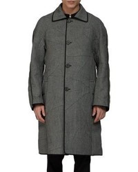 Manteau en laine à carreaux noir