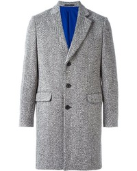 Manteau en laine à chevrons gris