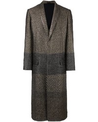 Manteau en laine à motif zigzag noir Haider Ackermann
