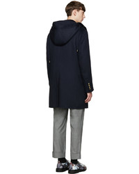 Manteau en laine bleu marine Moncler Gamme Bleu