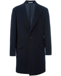 Manteau en laine bleu marine Brunello Cucinelli