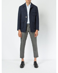 Manteau en laine bleu marine Thom Browne