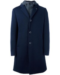 Manteau en laine bleu marine Emporio Armani