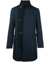 Manteau en laine bleu marine Sacai