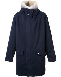 Manteau en laine bleu marine Yves Salomon