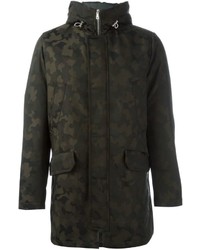 Manteau en laine camouflage noir Eleventy