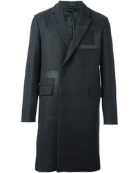 Manteau en laine gris foncé Emporio Armani
