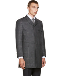 Manteau en laine gris foncé Thom Browne