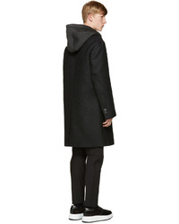 Manteau en laine gris foncé Neil Barrett