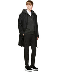 Manteau en laine gris foncé Neil Barrett