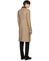 Manteau en laine marron clair Alexander McQueen