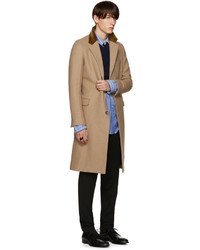 Manteau en laine marron clair Alexander McQueen