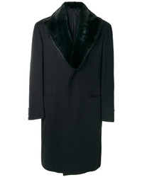 Manteau en laine noir Brioni