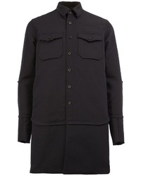 Manteau en laine noir Sacai