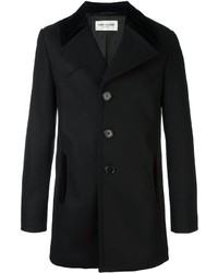 Manteau en laine noir Saint Laurent