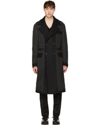 Manteau en laine noir Versace