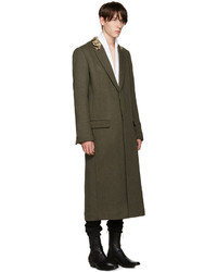 Manteau en laine olive Haider Ackermann