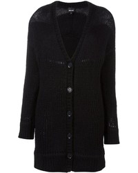 Manteau en mohair en tricot noir