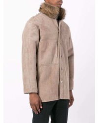 Manteau en peau de mouton retournée marron clair Liska