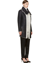 Manteau en peau de mouton retournée noir et blanc Anthony Vaccarello