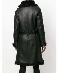 Manteau en peau de mouton retournée noir Prada Vintage