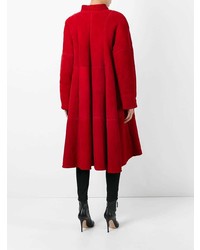 Manteau en peau de mouton retournée rouge Gianfranco Ferre Vintage