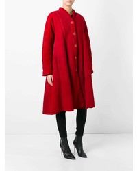 Manteau en peau de mouton retournée rouge Gianfranco Ferre Vintage