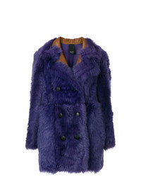 Manteau en peau de mouton retournée violet