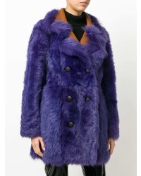 Manteau en peau de mouton retournée violet Numerootto